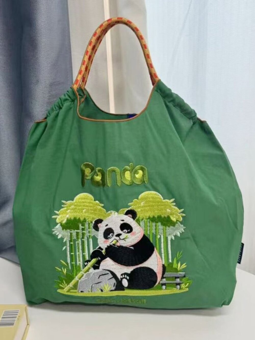 Ballguan Green Cute And Portable Nylon Bag In Panda Style